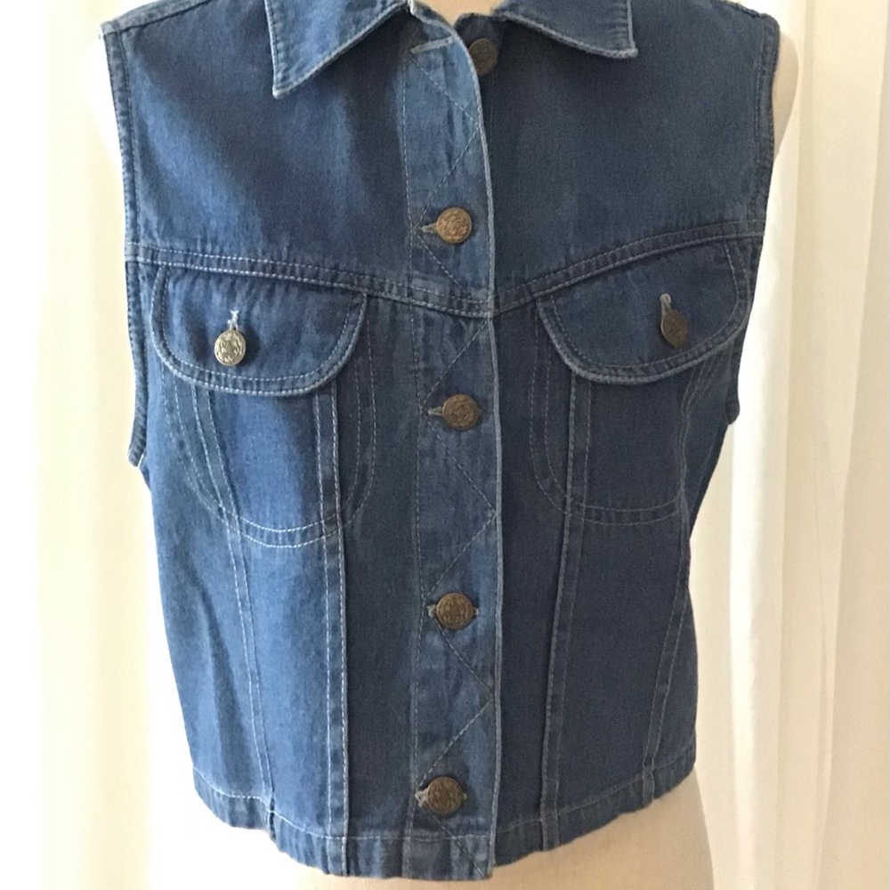 Cropped Vintage Studio 25 Denim Women’s Vest Size Small